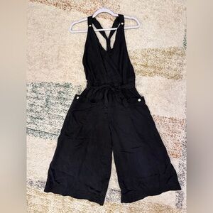 Anthropologie Elevenses Black Wide-Leg Utility Jumpsuit - Size 2